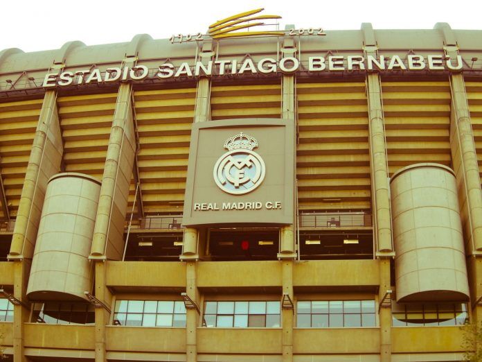 Real Madrid Santiago Bernabeu stadium escudo Castellana