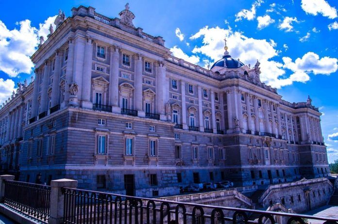 Madrid Royal Palace side view Bailen street